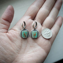 Load image into Gallery viewer, Turquoise Moon Hoops
