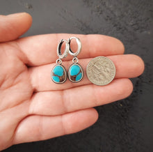 Load image into Gallery viewer, Bluebird Huggie Hoops
