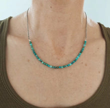Load image into Gallery viewer, Turquoise Beads + Chain Necklace
