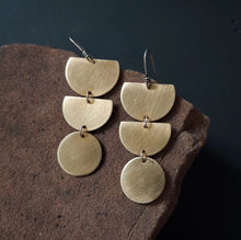 Load image into Gallery viewer, Traveler Earrings~Brass + Sterling Silver

