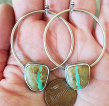 Load image into Gallery viewer, Royston Ribbon Turquoise Hoops
