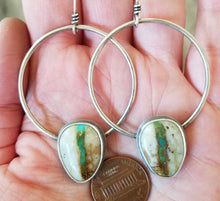Load image into Gallery viewer, Royston Ribbon Turquoise Hoops
