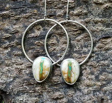 Load image into Gallery viewer, Royston Ribbon Turquoise Hoops
