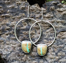 Load image into Gallery viewer, Royston Ribbon Turquoise Hoops
