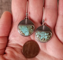 Load image into Gallery viewer, #8 Mine Turquoise Half Moon Earrings
