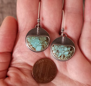 #8 Mine Turquoise Half Moon Earrings