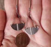 Load image into Gallery viewer, Sterling Silver Half Moon Earrings
