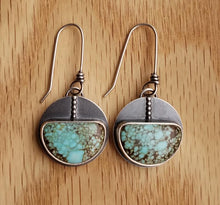 Load image into Gallery viewer, #8 Mine Turquoise Half Moon Earrings
