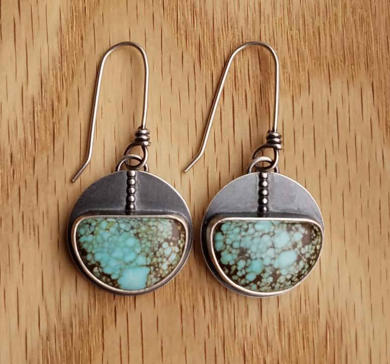 #8 Mine Turquoise Half Moon Earrings