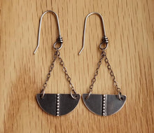 Load image into Gallery viewer, Sterling Silver Half Moon Earrings
