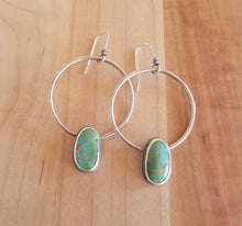 Load image into Gallery viewer, Kingman Turquoise Hoops
