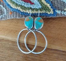 Load image into Gallery viewer, Kingman Turquoise Hoops
