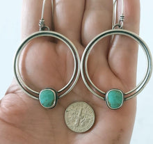 Load image into Gallery viewer, Kingman Turquoise Double Hoop no.1
