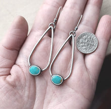 Load image into Gallery viewer, Kingman Turquoise Teardrop Hoops
