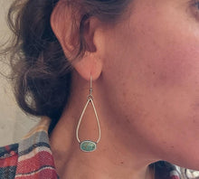 Load image into Gallery viewer, Kingman Turquoise Teardrop Hoops
