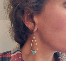 Load image into Gallery viewer, Kingman Turquoise Teardrop Hoops
