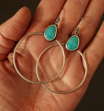 Load image into Gallery viewer, Kingman Turquoise Hoops
