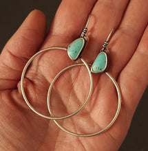 Load image into Gallery viewer, Kingman Turquoise Hoops
