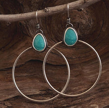 Load image into Gallery viewer, Kingman Turquoise Hoops
