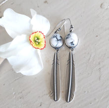 Load image into Gallery viewer, White Buffalo Feather Earrings
