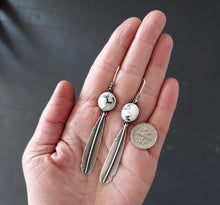 Load image into Gallery viewer, White Buffalo Feather Earrings
