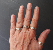 Load image into Gallery viewer, Sterling+Gold Stacking Set size 8.5
