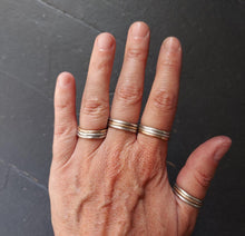 Load image into Gallery viewer, Sterling+Gold Stacking Set size 7.75
