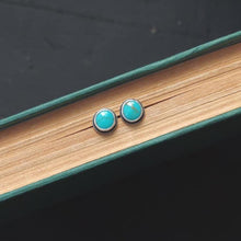 Load image into Gallery viewer, Blue Dot Post Earrings no.3

