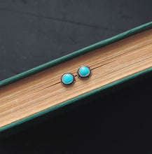 Load image into Gallery viewer, Blue Dot Post Earrings no.2
