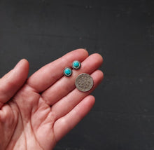 Load image into Gallery viewer, Blue Dot Post Earrings no.3
